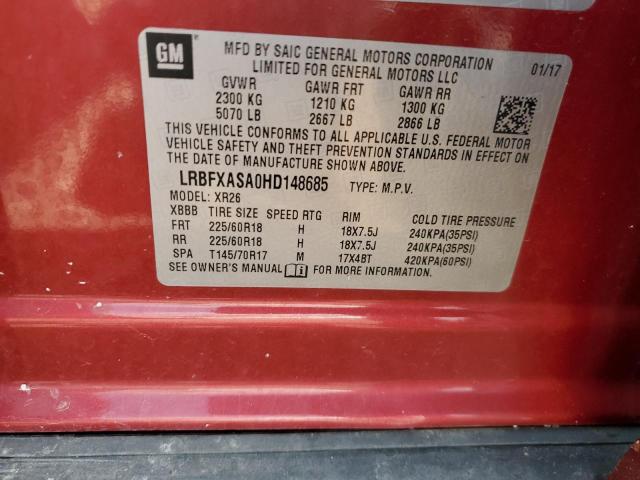 2017 BUICK ENVISION P LRBFXASA0HD148685