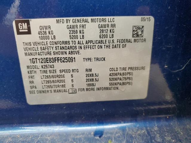 2015 GMC SIERRA K25 1GT120E83FF625091