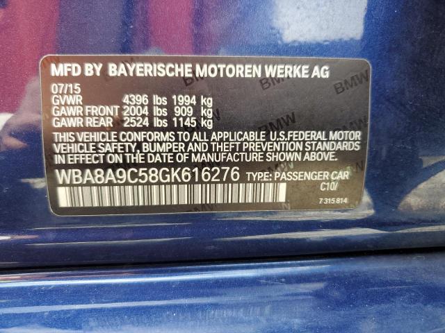 2016 BMW 320 I WBA8A9C58GK616276