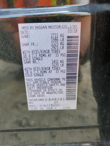 2018 NISSAN PATHFINDER S 5N1DR2MM2JC648581
