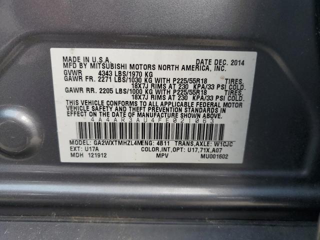 2015 MITSUBISHI OUTLANDER 4A4AR3AU4FE021063