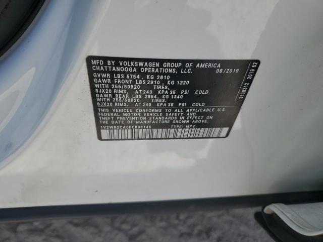 2019 VOLKSWAGEN ATLAS SE 1V2WR2CA0KC596145