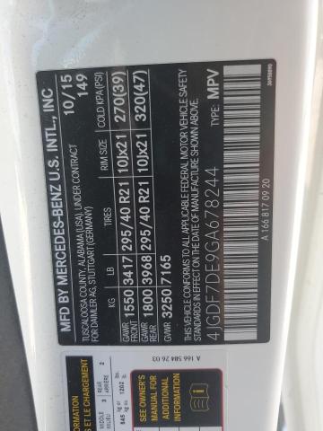 2016 MERCEDES-BENZ GL 550 4MA 4JGDF7DE9GA678244