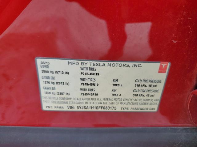 2015 TESLA MODEL S 85 5YJSA1H10FF080175