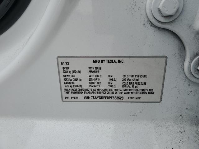 2023 TESLA MODEL Y 7SAYGDEE0PF663528