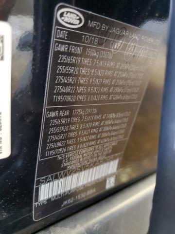 2019 LAND ROVER RANGE ROVE SALWV2SV5KA829572