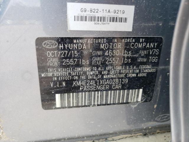 2016 HYUNDAI SONATA HYB KMHE24L1XGA028139
