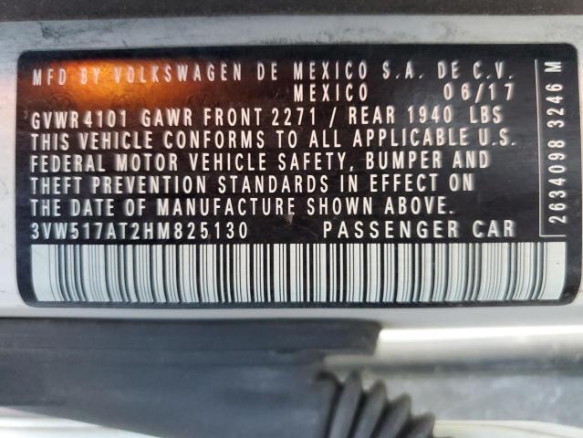 2017 VOLKSWAGEN BEETLE S/S 3VW517AT2HM825130