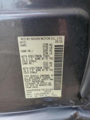 2016 NISSAN FRONTIER S 1N6AD0ER6GN763148