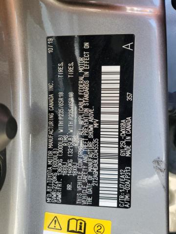 2020 LEXUS RX 450H BA 2T2AGMDA9LC045535