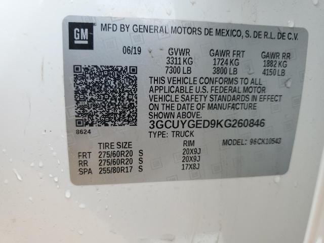 2019 CHEVROLET SILVERADO - 3GCUYGED9KG260846