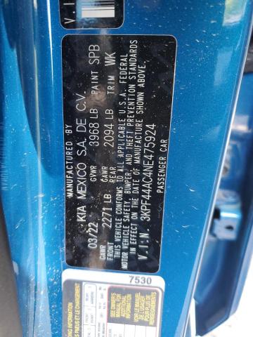 2022 KIA FORTE GT 3KPF44AC4NE475924