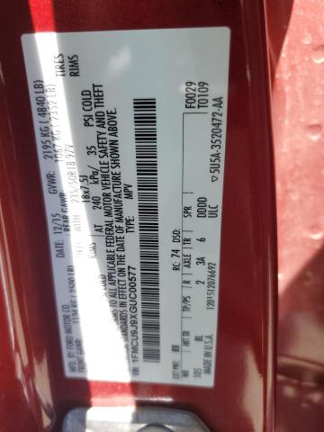 2016 FORD ESCAPE TIT - 1FMCU9J9XGUC00577