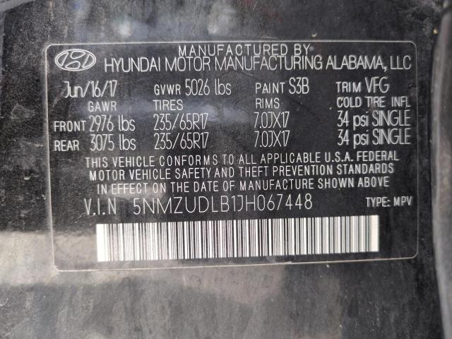 2018 HYUNDAI SANTA FE S 5NMZUDLB1JH067448