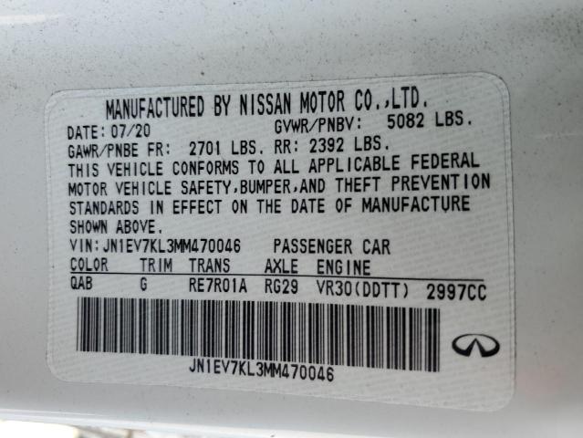 2021 INFINITI Q60 LUXE JN1EV7KL3MM470046