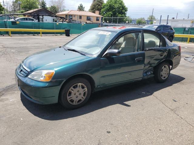 HONDA CIVIC LX 2001 green sedan 4d gas JHMES16551S007278 photo #1