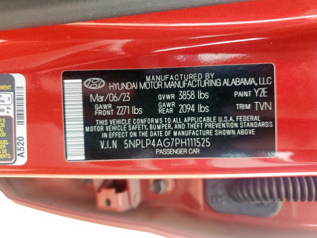 2023 HYUNDAI ELANTRA LI 5NPLP4AG7PH111525