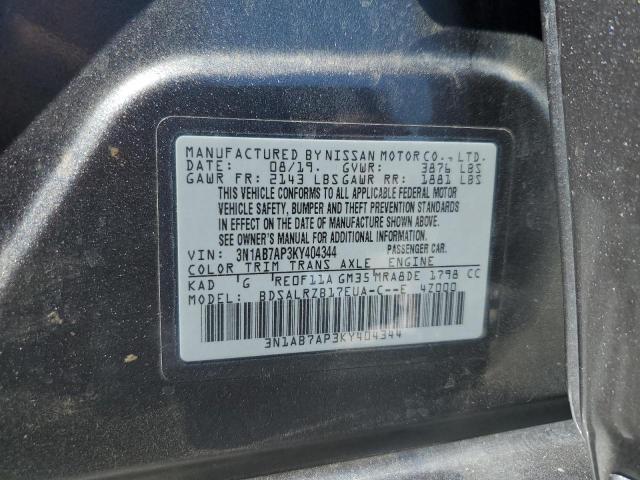 2019 NISSAN SENTRA 3N1AB7AP3KY404344