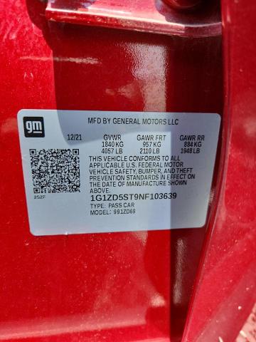 2022 CHEVROLET MALIBU LT - 1G1ZD5ST9NF103639