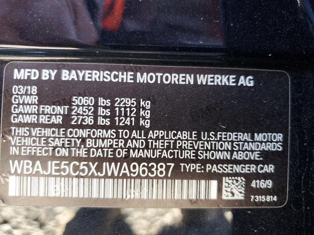 2018 BMW 540 I WBAJE5C5XJWA96387