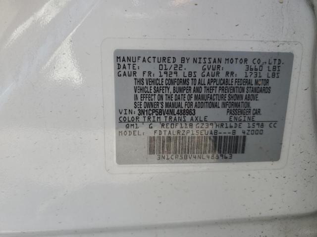 2022 NISSAN KICKS S 3N1CP5BV4NL488963