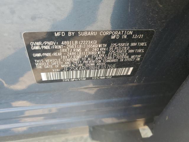 2022 SUBARU FORESTER T JF2SKARC3NH438768