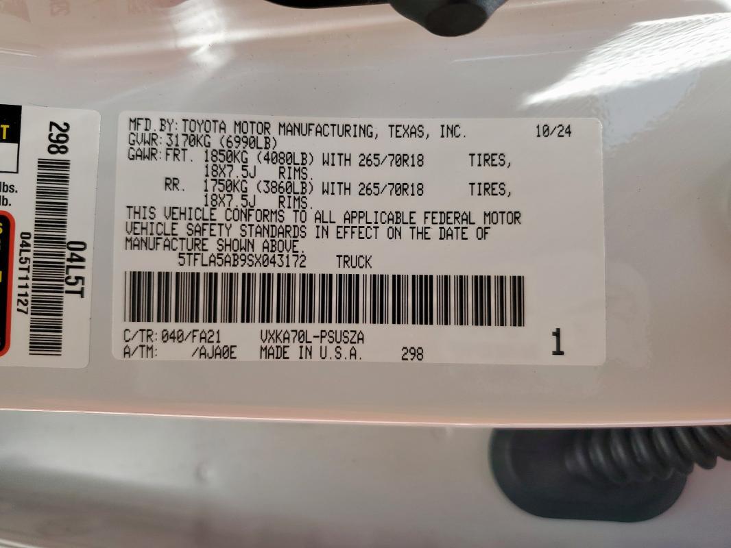 2025 TOYOTA TUNDRA CRE - 5TFLA5AB9SX043172