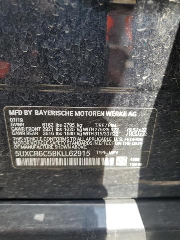 2019 BMW X5 XDRIVE4 5UXCR6C58KLL62915
