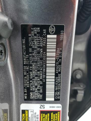 2019 TOYOTA CAMRY L - 4T1B11HKXKU230024