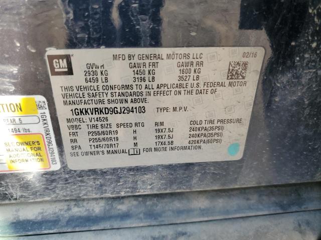 2016 GMC ACADIA SLT 1GKKVRKD9GJ294103