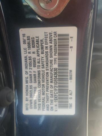 2016 HONDA CIVIC EX 19XFC1F31GE043630