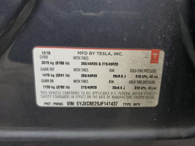 2018 TESLA MODEL X 5YJXCBE29JF141437