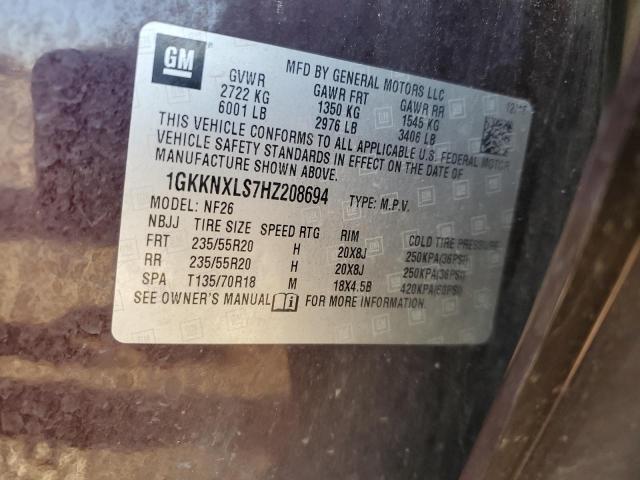 2017 GMC ACADIA DEN 1GKKNXLS7HZ208694