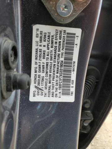 2016 HONDA CIVIC EXL 19XFC1F7XGE019054