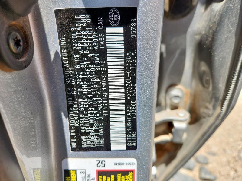 2021 TOYOTA CAMRY SE - 4T1G11AK1MU494946