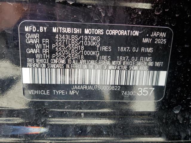 2025 MITSUBISHI OUTLANDER JA4ARUAU7SU009822