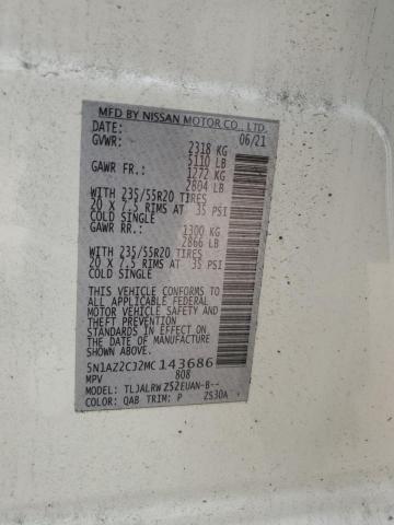 2021 NISSAN MURANO SL 5N1AZ2CJ2MC143686