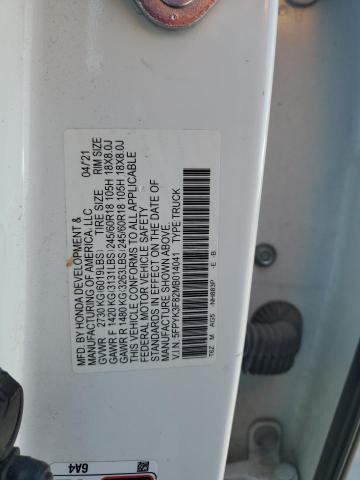 2021 HONDA RIDGELINE 5FPYK3F82MB014041