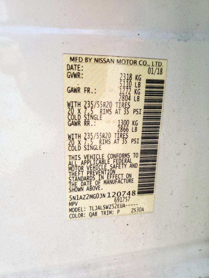 2018 NISSAN MURANO S - 5N1AZ2MG0JN120748