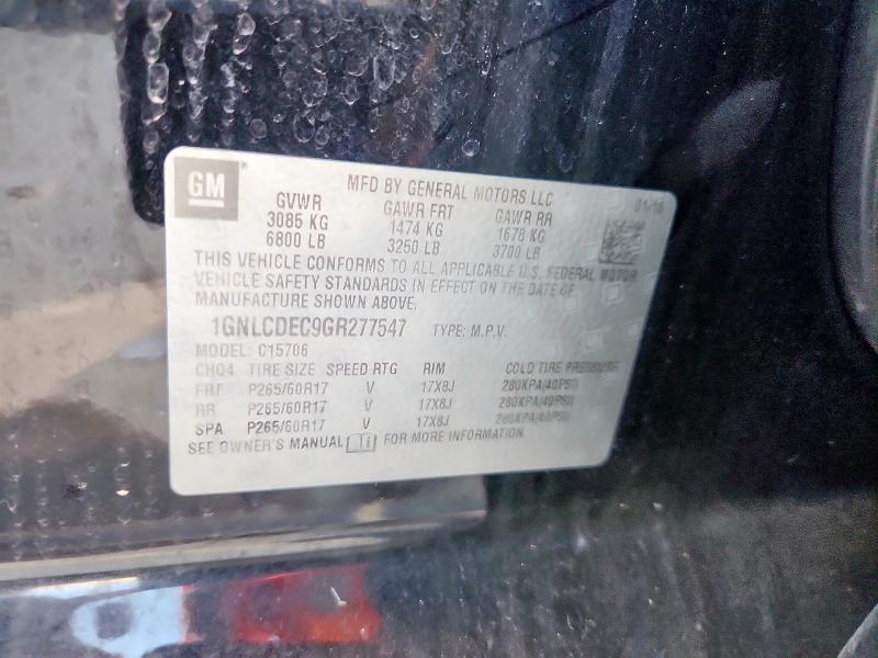 2016 CHEVROLET TAHOE POLI 1GNLCDEC9GR277547