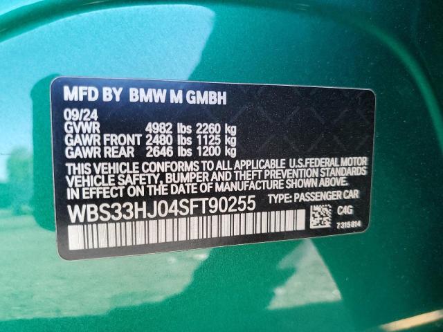 2025 BMW M3 COMPETI WBS33HJ04SFT90255