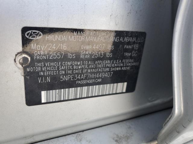 2017 HYUNDAI SONATA SPO 5NPE34AF7HH449407