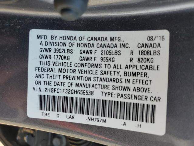 2016 HONDA CIVIC EX 2HGFC1F32GH656538