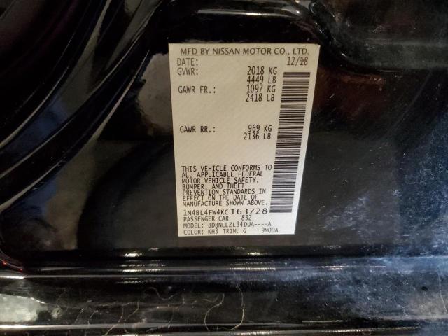 2019 NISSAN ALTIMA PLA 1N4BL4FW4KC163728
