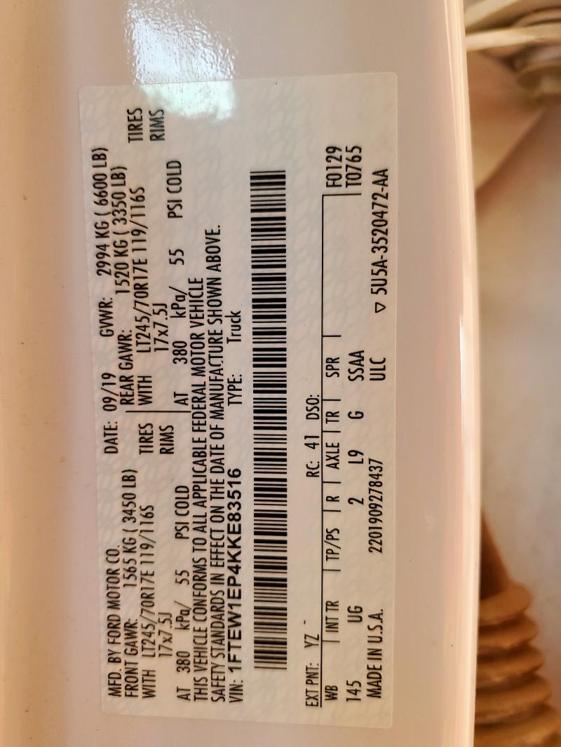 2019 FORD F150 SUPER 1FTEW1EP4KKE83516