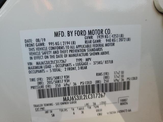 2020 FORD ECOSPORT S MAJ6S3JL2LC317267
