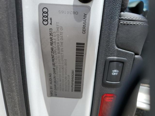 2017 AUDI A4 PREMIUM WAUPNAF48HN062841