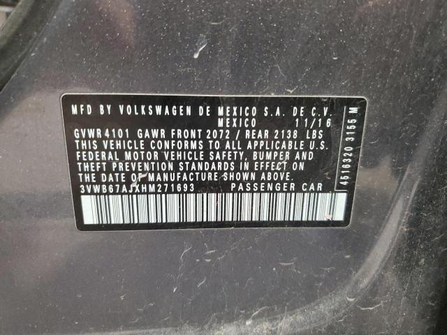 2017 VOLKSWAGEN JETTA SE 3VWB67AJXHM271693