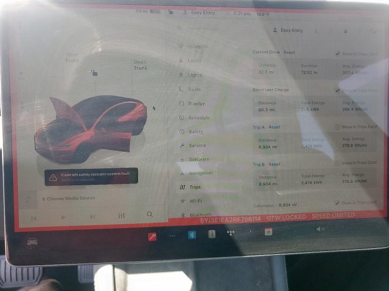 2024 TESLA MODEL 3 5YJ3E1EA2RF786114