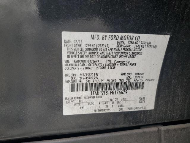 2015 FORD TAURUS LIM 1FAHP2F81FG176679